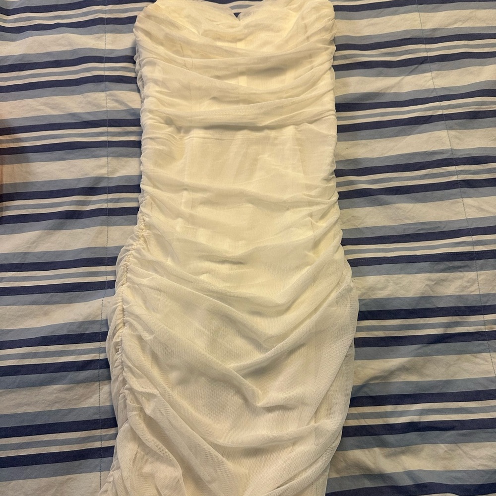 Princess Polly Cream Sheath Dress Ruched Sweetheart